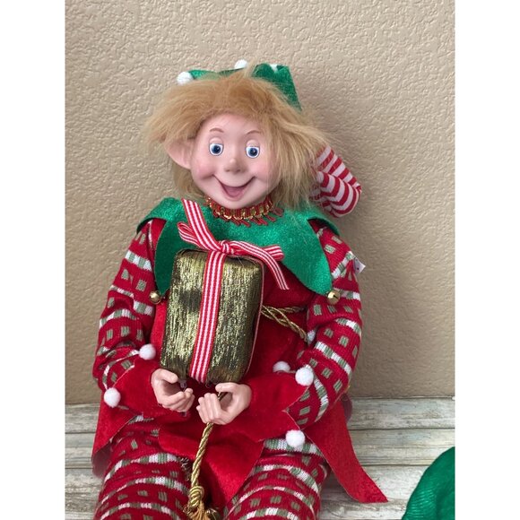 Jingles & Joy Christmas Elf Posable Shelf Sitter 20” Holiday Mantle Decor NEW - Picture 2 of 12